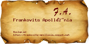 Frankovits Apollónia névjegykártya